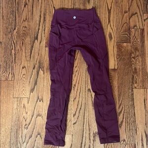 Lululemon Athletica Maroon High Waist Leggings